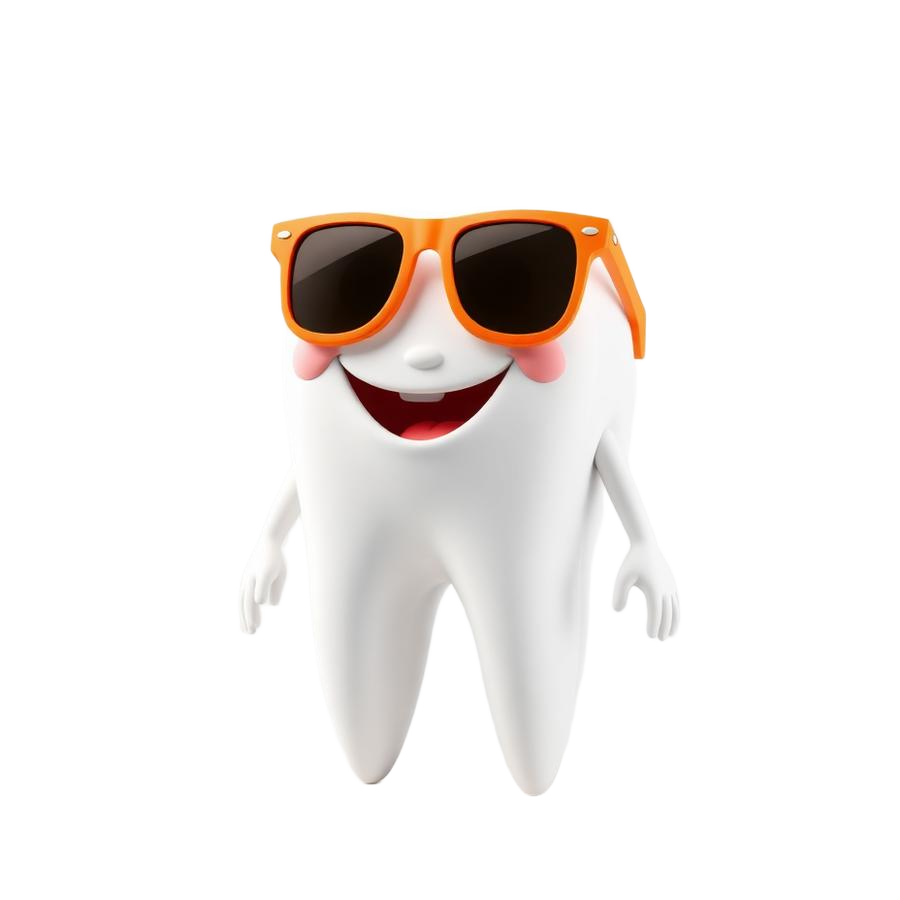 Cool tooth mascot with sunglasses